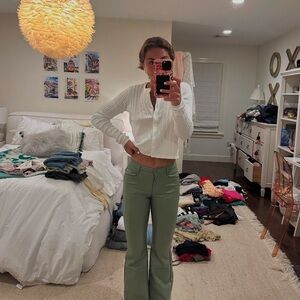 Wilfred Sage Green Cabaret Vegan high wasted Leather pants